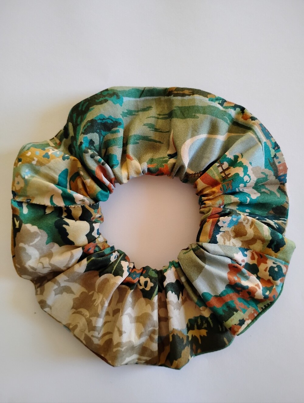Liberty Art Fabric Tana Lawn Scrunchie Coastal Landscape Natural Bespoke